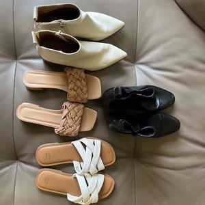 Women's Shoes. Lot of 4 pairs. varied brands.  Boots Sandals size 6.5